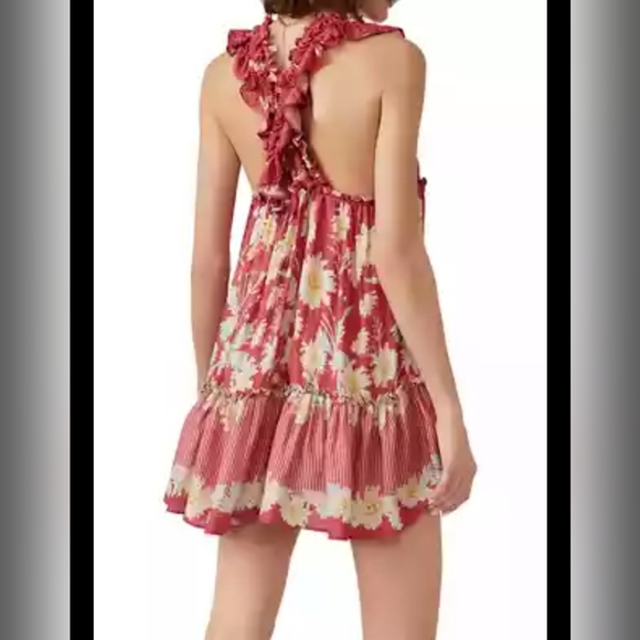 FREE PEOPLE Bali Wild Daisy Slip / Renaissance Red Combo - Picture 4 of 12
